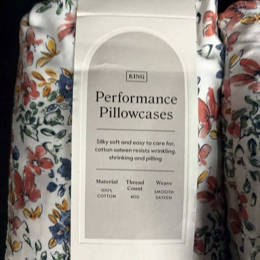 King Printed Performance 400 Thread Count Pillowcase Set Floral - Threshold™